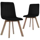 Esszimmerstühle 2 Stück Samt schwarz