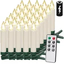 Geführte Weihnachtskerzen 30 x warmes Weiß mit Fernbedienung & Timer