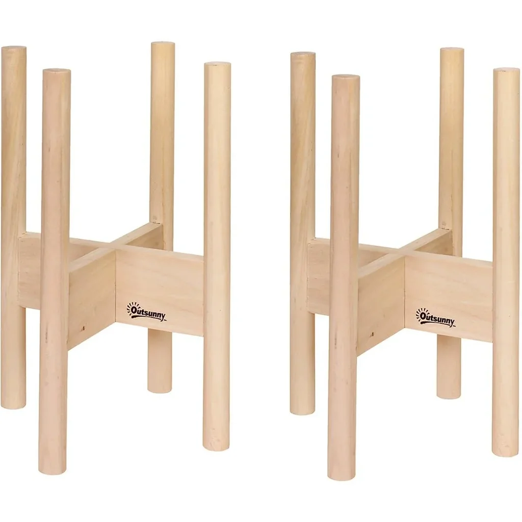 Blumenständer 2 Stück Holz 18 x 18 x 35,4 cm