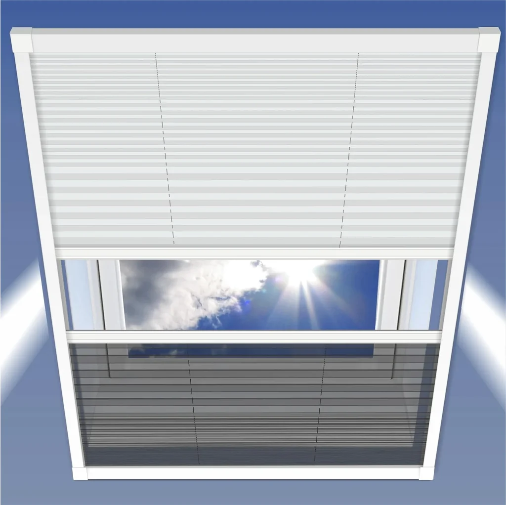 Duo Insektenschutz & Sonnenschutz Plissee, 134 x 160 cm für Dachfenster
