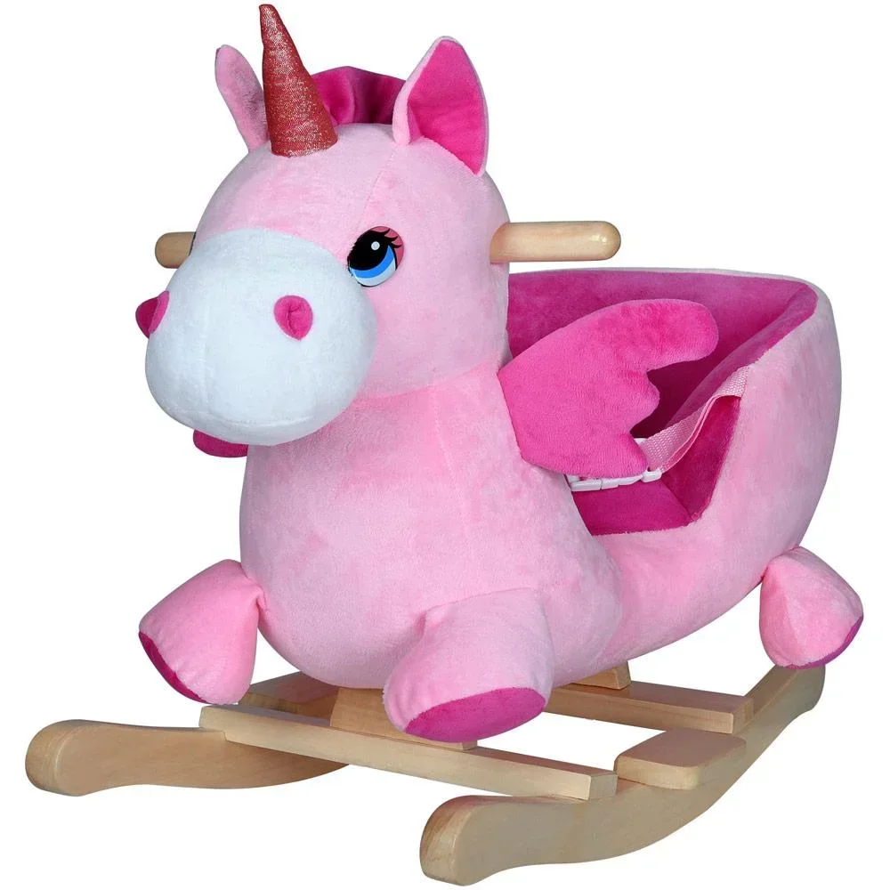 Schaukelstuhl Kinder Einhorn mit Sicherheitsgurt