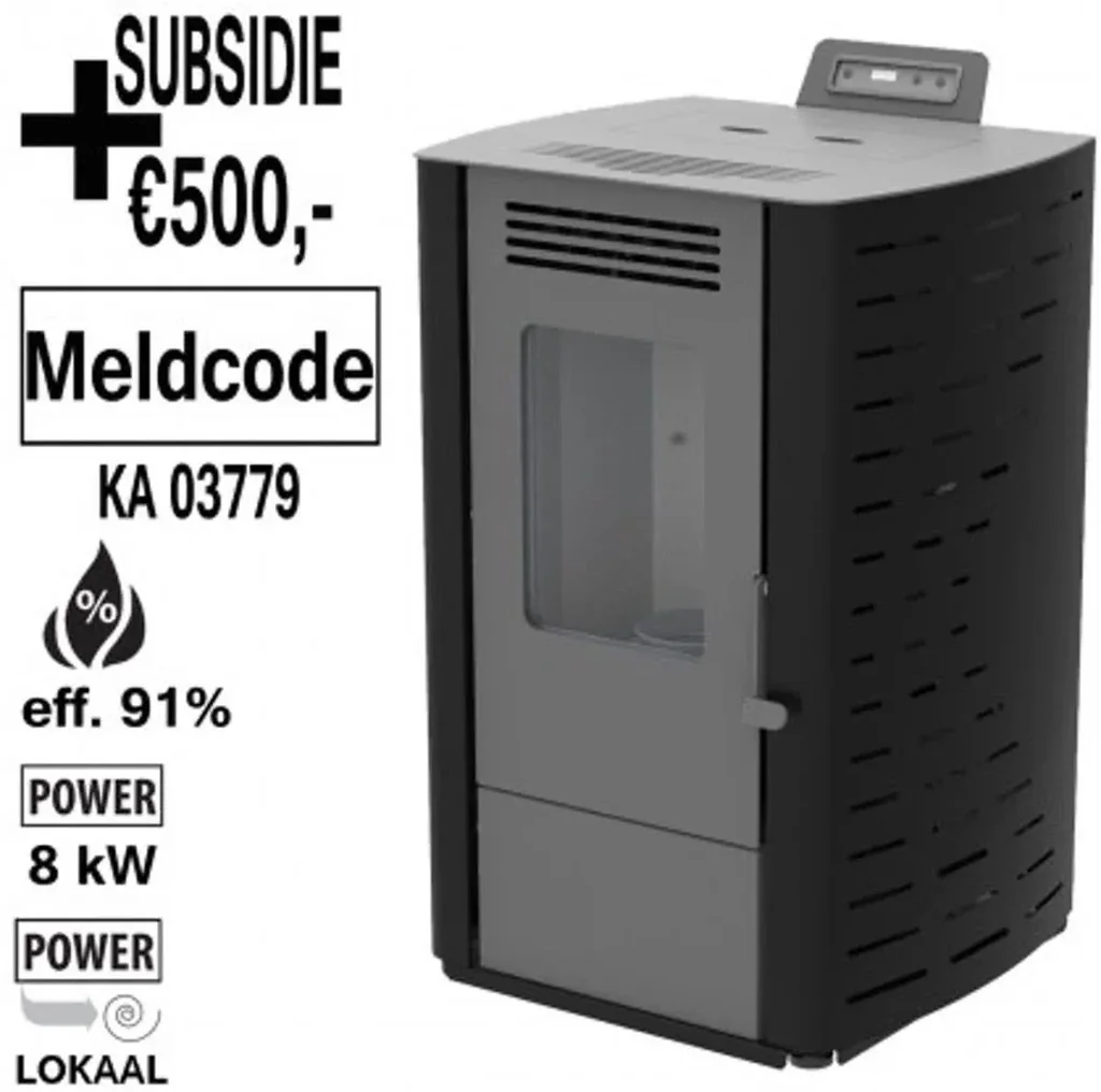 Pelletkachel Julia schwarz/grau