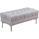 Polsterbank Truhenbank Retro Leinen Metallfüße Grau