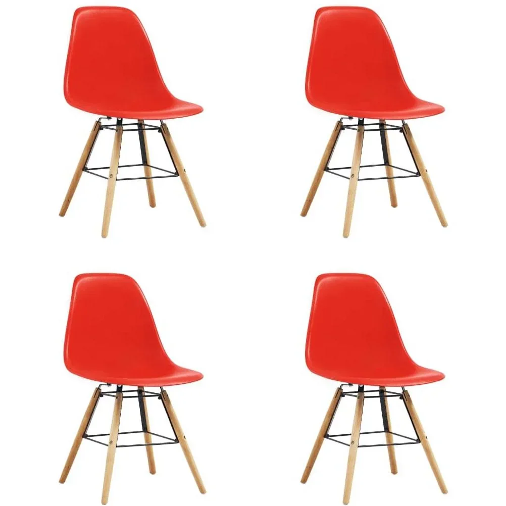 Esszimmerstühle 4-Sitzer Kunststoff rot