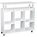 Küchenwagen Servierwagen Rollwagen mit 6 Fächern Weiß