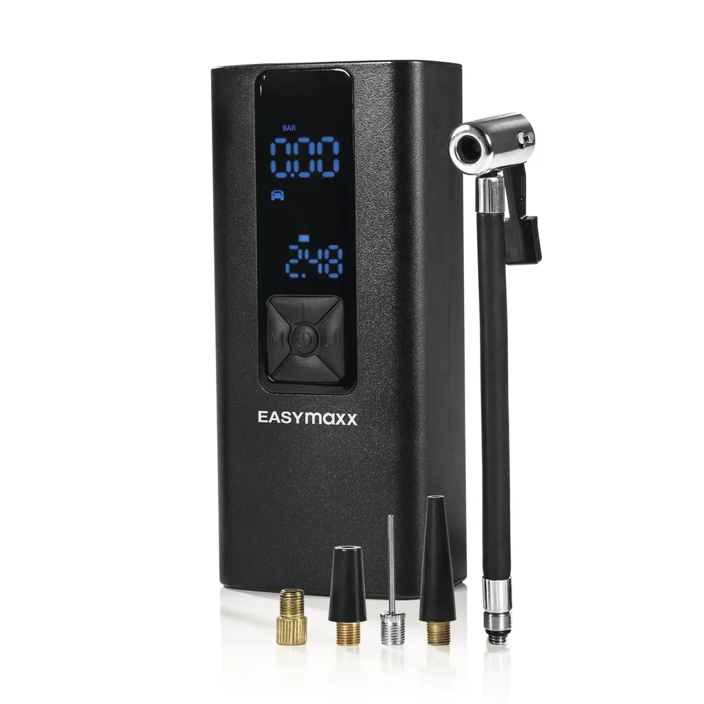 Akku-Handkompressor mit Digital-Display, 12 Volt, schwarz