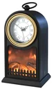Kamin mit Uhr schwarz