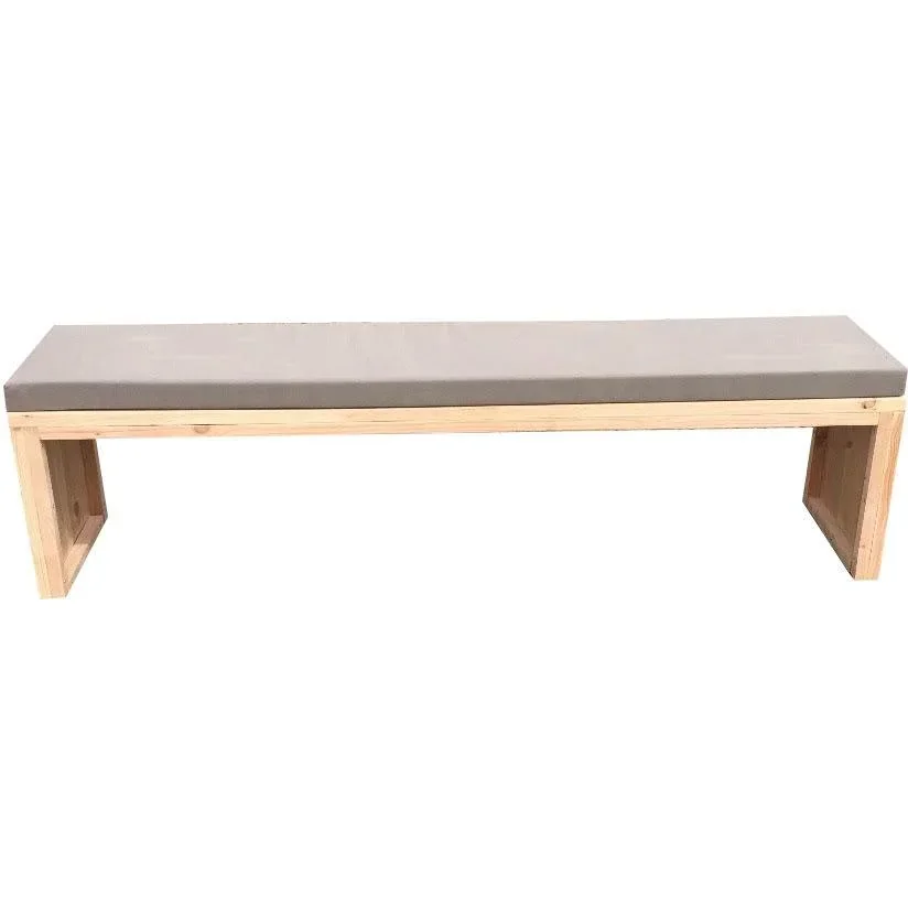 Gartenbank Douglas Holz 220 cm inkl. Wasser- und schmutzabweisendem Kissen Taupe