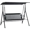 3- Sitzer Hollywoodschaukel mit Sonnendach schwarz