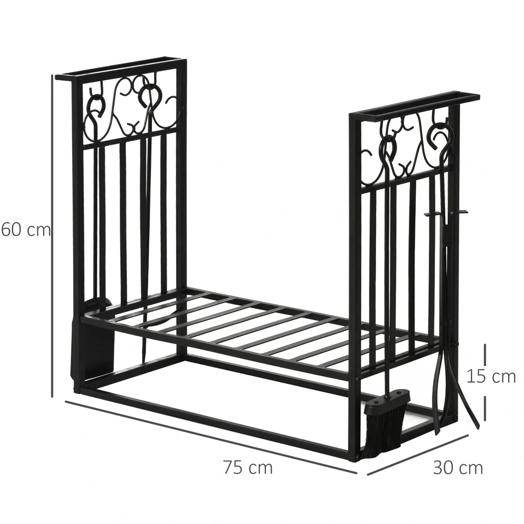 Brennholzstandard mit Brennholzzubehör erhöht Stahl