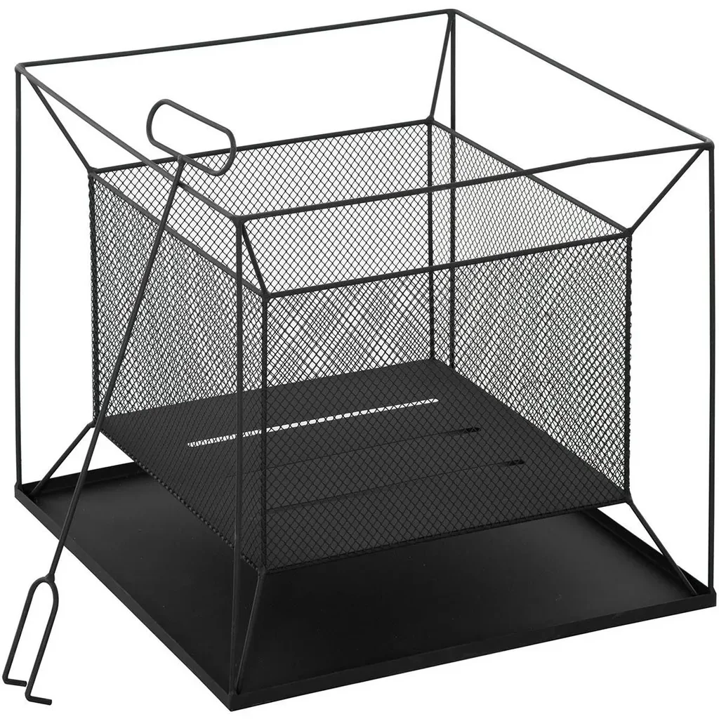 Feuerkorb modern schwarz 45 x 45 x 43 cm