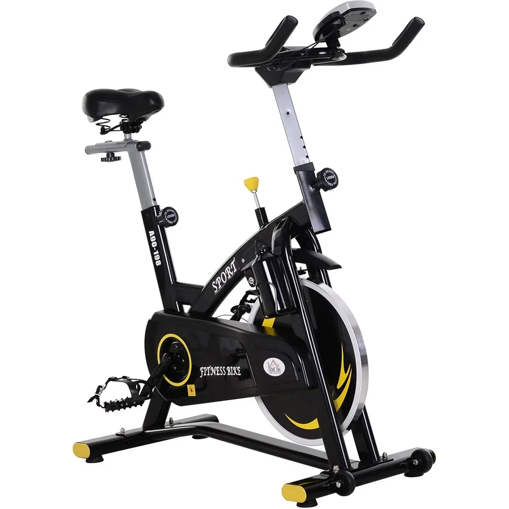 Fahrradtrainer mit stufenlosem Widerstand, Heimtrainer mit 10KG Schwungrad, Indoor Cycling Bike, Fitnessfahrrad, Höhenve