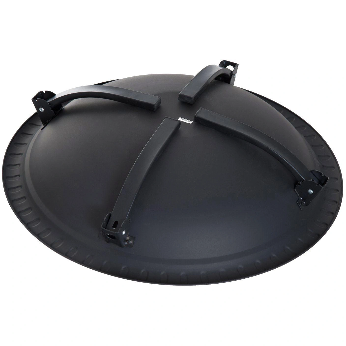 Feuerschale mit Funkenschutz klappbar 66cm Schwarz