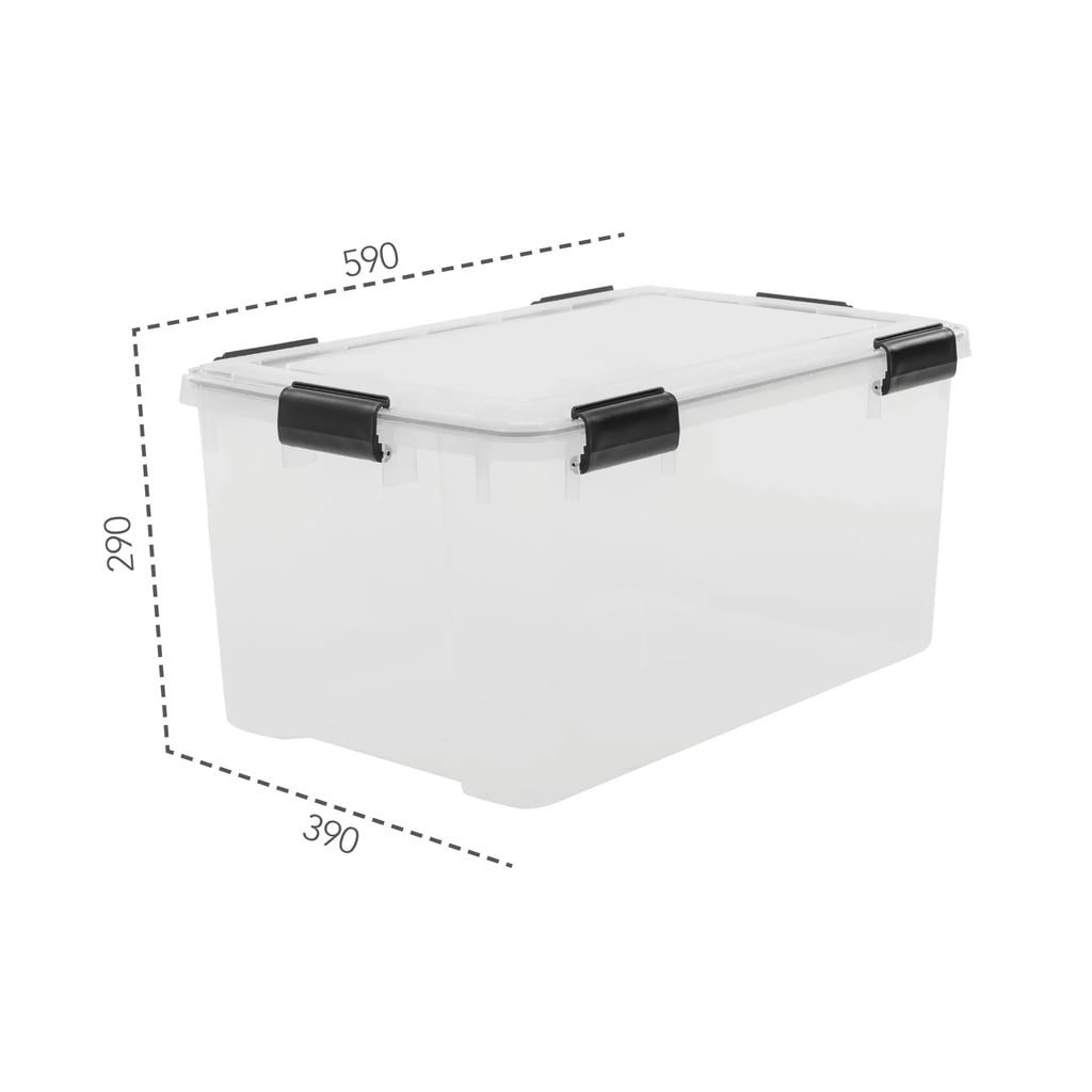 Wasserdichte Aufbewahrungsbox, transparent, 50 Liter