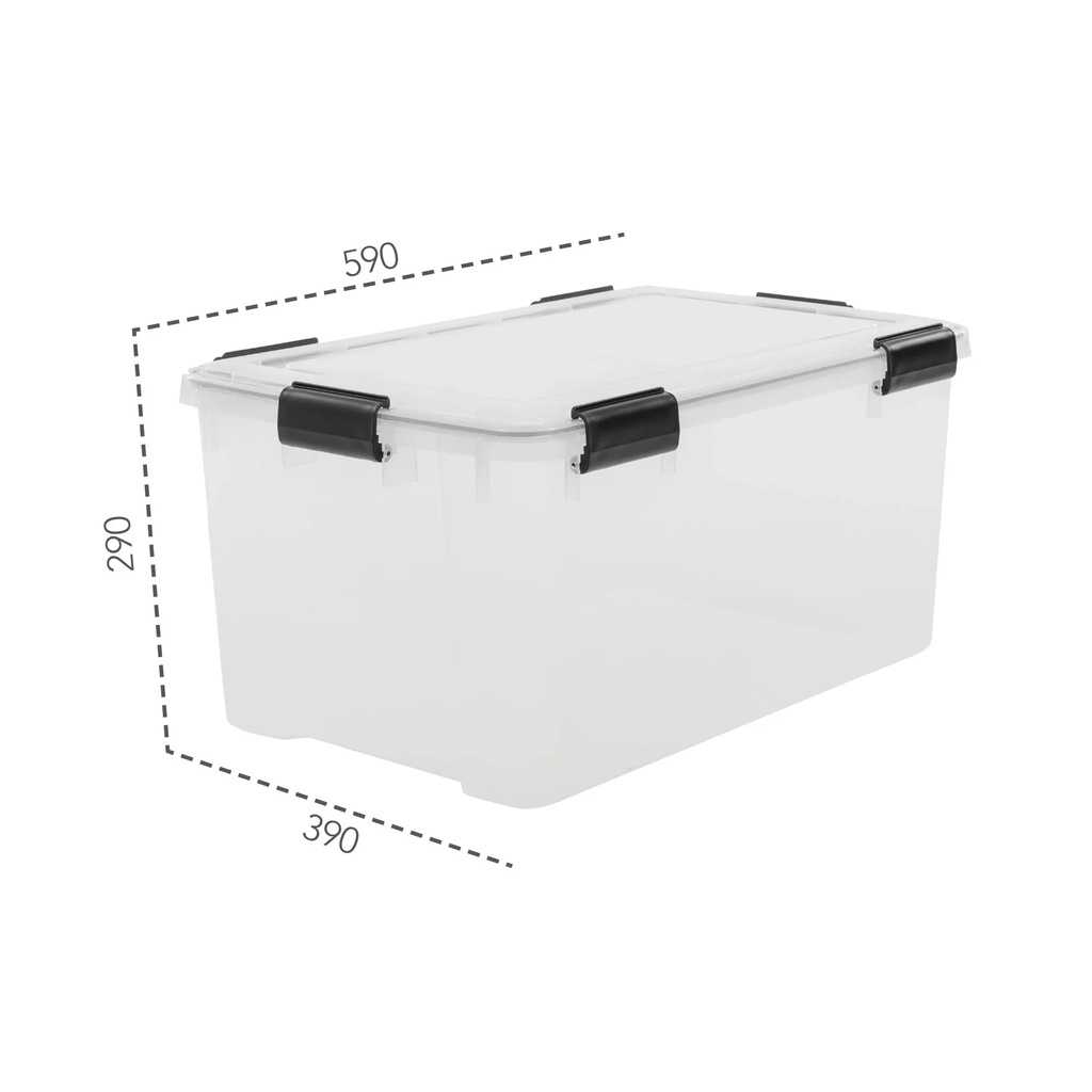 Wasserdichte Aufbewahrungsbox, transparent, 50 Liter