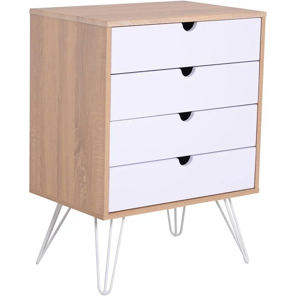 Nachttisch Nachtschrank Beistellstisch Flurkommode Konsole 4 x Schublade