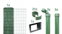 Fix-Clip Pro als Zaun-Komplettset, zum Einbetonieren, grün, Höhe 81 cm, Länge 10 m