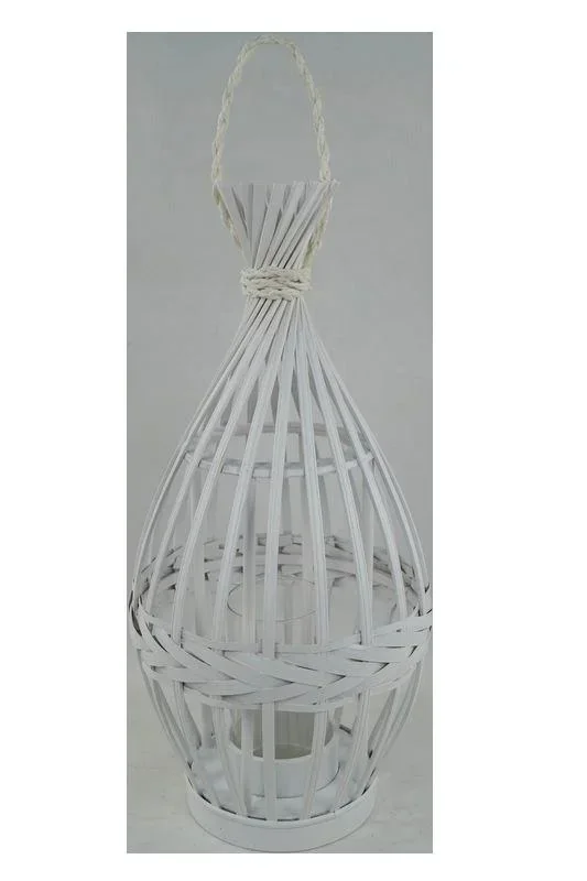 Laterne aus Bambus mit Glaseinsatz