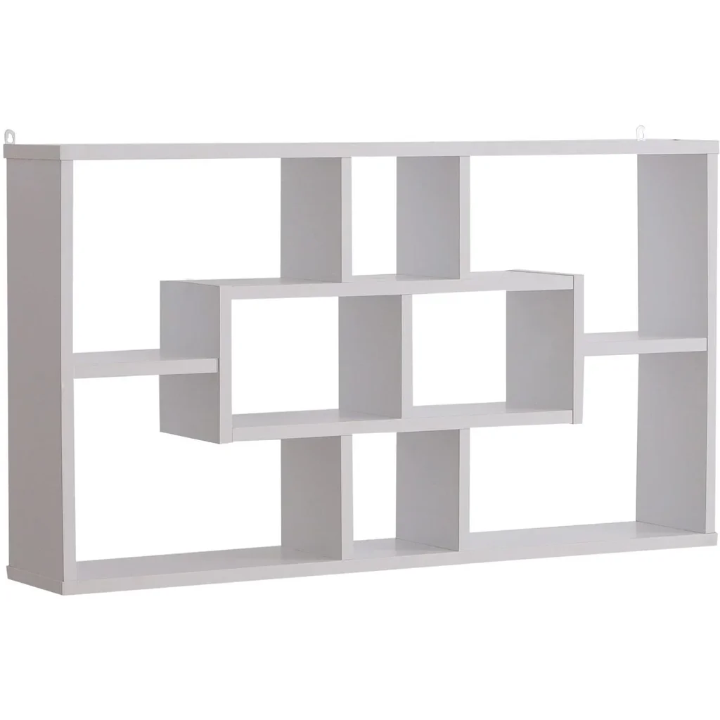 Wandregal Hängeregal Schweberegal Bücherregal Wandboard Organizer Holz Weiß 85 x 14,5 x 47,5 cm
