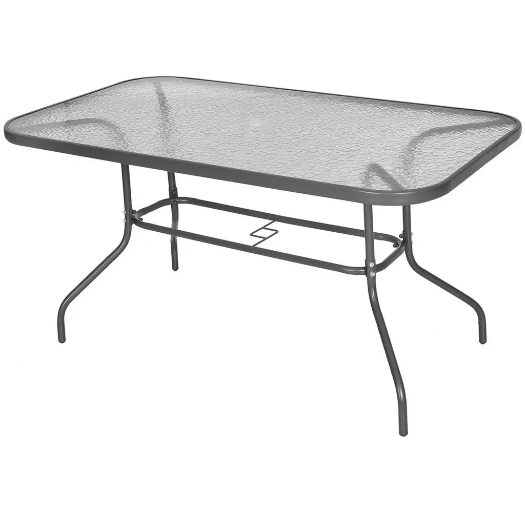 Gartentisch mit Glasplatte 120 x 80 x 70 cm