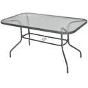 Gartentisch mit Glasplatte 120 x 80 x 70 cm