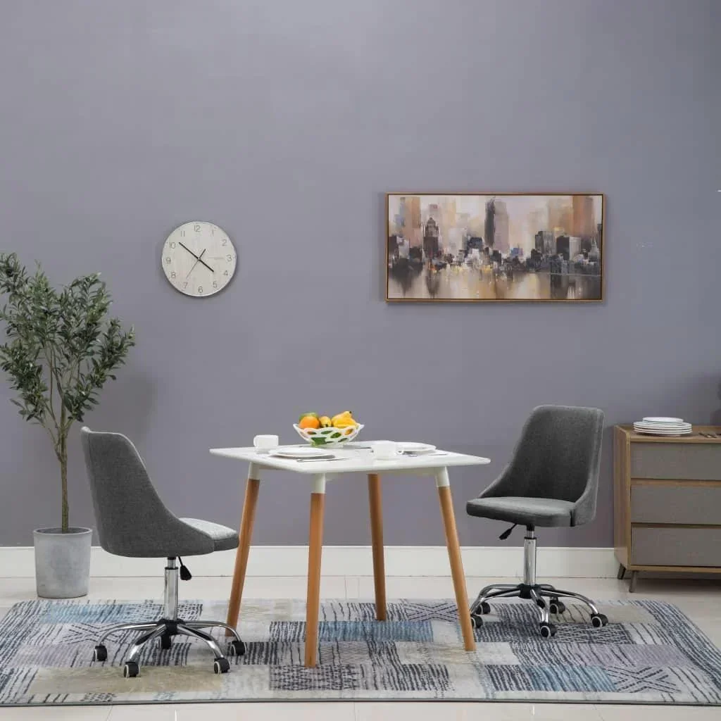 Esszimmerstühle 2 Stück Stoff hellgrau