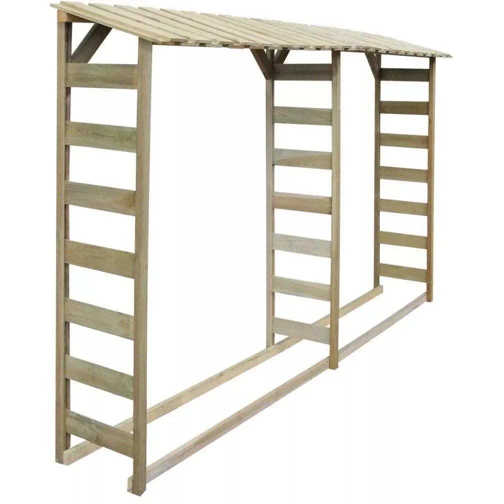 Brennholzlager doppelt 300x44x176 cm Kiefer imprägniert