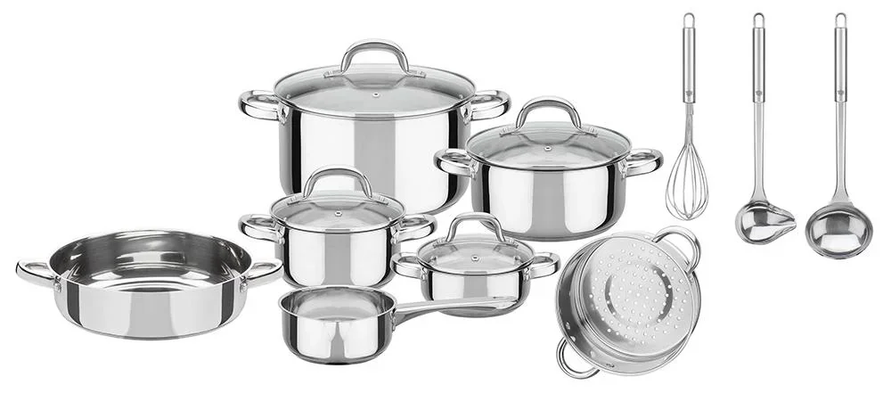 14-teiliges Kochgeschirr-Set aus Edelstahl "Montreal"