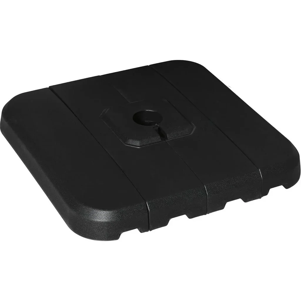 Sonnenschirmgewicht 4-tlg. Schirmgewicht für Sonnenschirm Bodenkreuz Sand/Wasser befüllbar bis 130 kg HDPE Schwarz