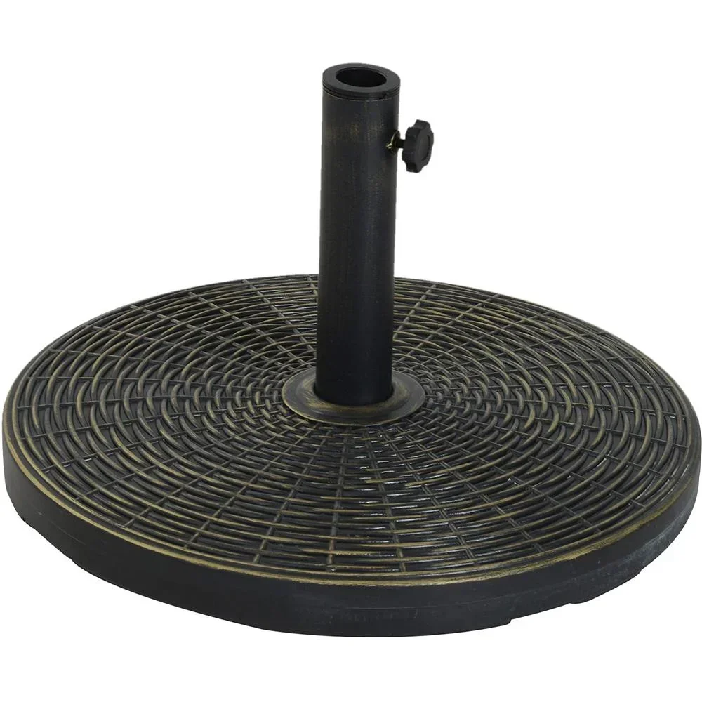 Sonnenschirmständer Schirmhalter Schirmfuß 25 kg Rattanoptik Ø35/Ø38/Ø48 mm Antik Bronze Ø53 x 30 cm