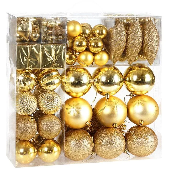 Weihnachtskugeln - Christbaumschmuck - Gold 103 Stk.