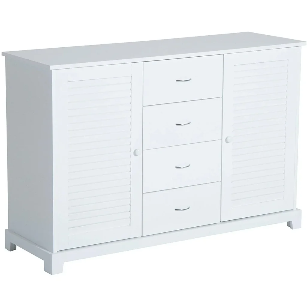 Sideboard Kommode Lamellentür Weiß