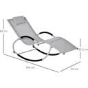 Gartenschaukelstuhl mit Kopfstütze Schaukelstuhl Metallgeflecht hellgrau 65 x 144 x 83 cm