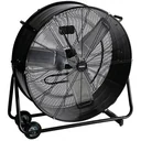 Großer Standventilator, Ø 75 cm, Metalltrommel, schwarz, leiser Betrieb, höhenverstellbar, Innen-/Außenbereich