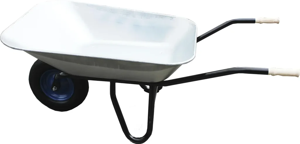 Flachmuldenkarre "Gala", verzinkte Mulde, 95 Liter, 1 aufgeschäumtes Wflex-Rad