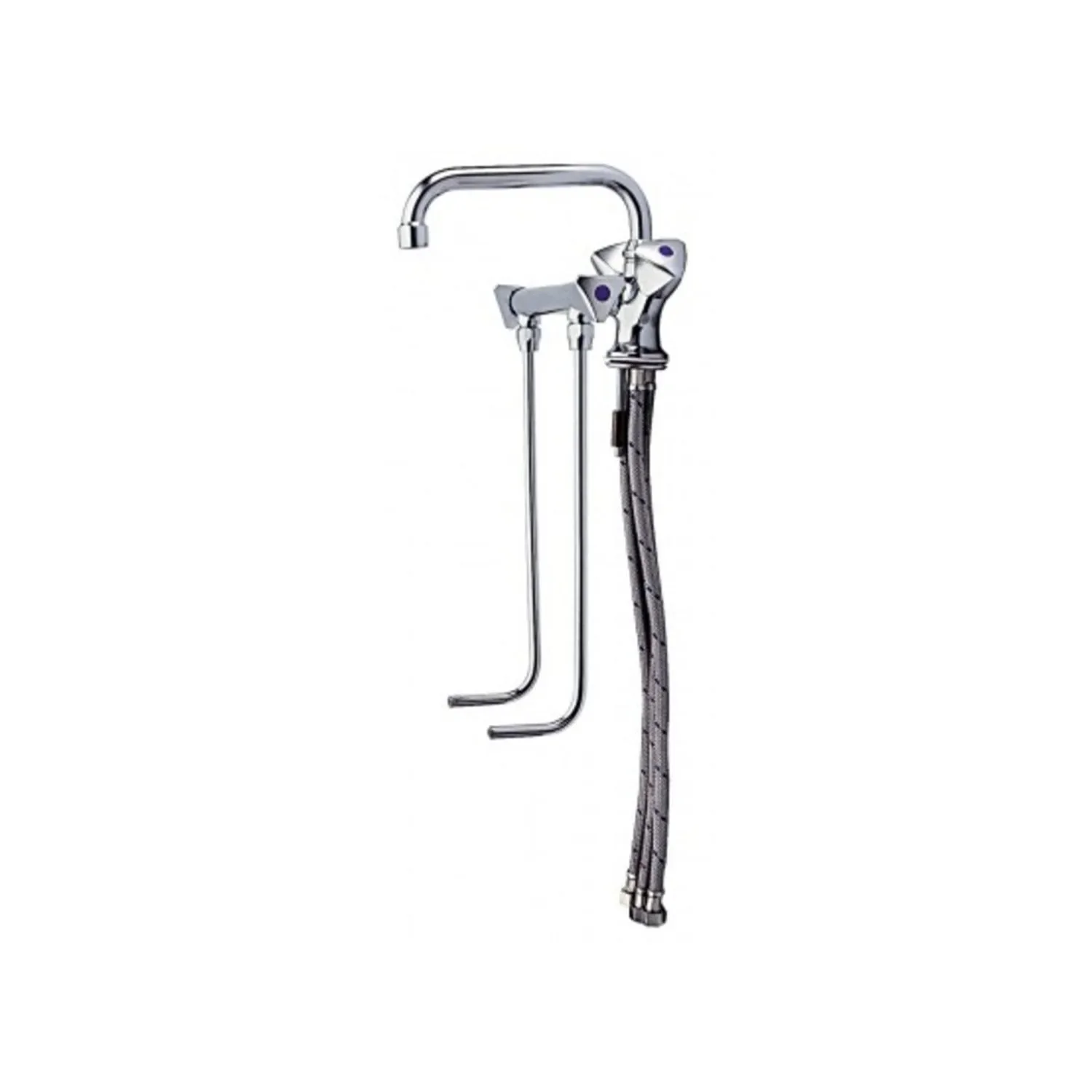 Wasserhahn, Küchenarmatur, Wasserarmatur - für Warm und Kaltwasser, Hochdruck für 2 Becken
