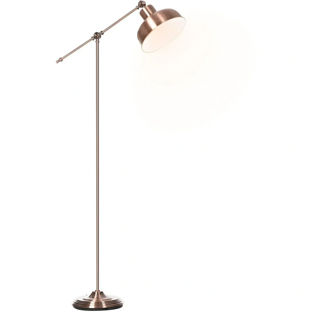 Homcom Stehlampe mit verstellbarem Schirm rotbronze