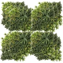 12 Stück künstliches Pflanzenwand Hecke 50x50 cm UV-Schutz Sichtschutz Mehrblättriges Design Heckenpflanze für Garten Ou