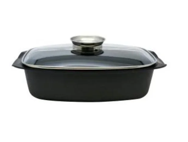 Aroma-Bräter, 4,5 Liter, 40 x 23 x 13 cm, Aluguss Universalbräter mit Aroma-Deckel