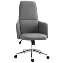 Bürostuhl Ergonomischer Drehstuhl mit Wippenfunktion Armlehne höhenverstellbar Kunstleinen Metall Grau 61 x 67 x 112,5-1