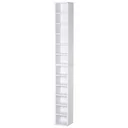 CD-Ständer CD-Regal mit 6 Fächern Standregal Zweiteiliges Set mit zwei offenen Ablagefächern Spanplatten Weiß 21 x 22,5