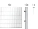 Doppelstabmattenzaun Komplettset, feuerverzinkt, Höhe 140 cm, Länge 18 m