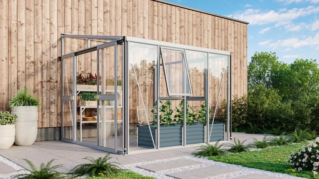 Gewächshaus Helena 7000 ESG/HKP 3/10 mm, Farbe alu