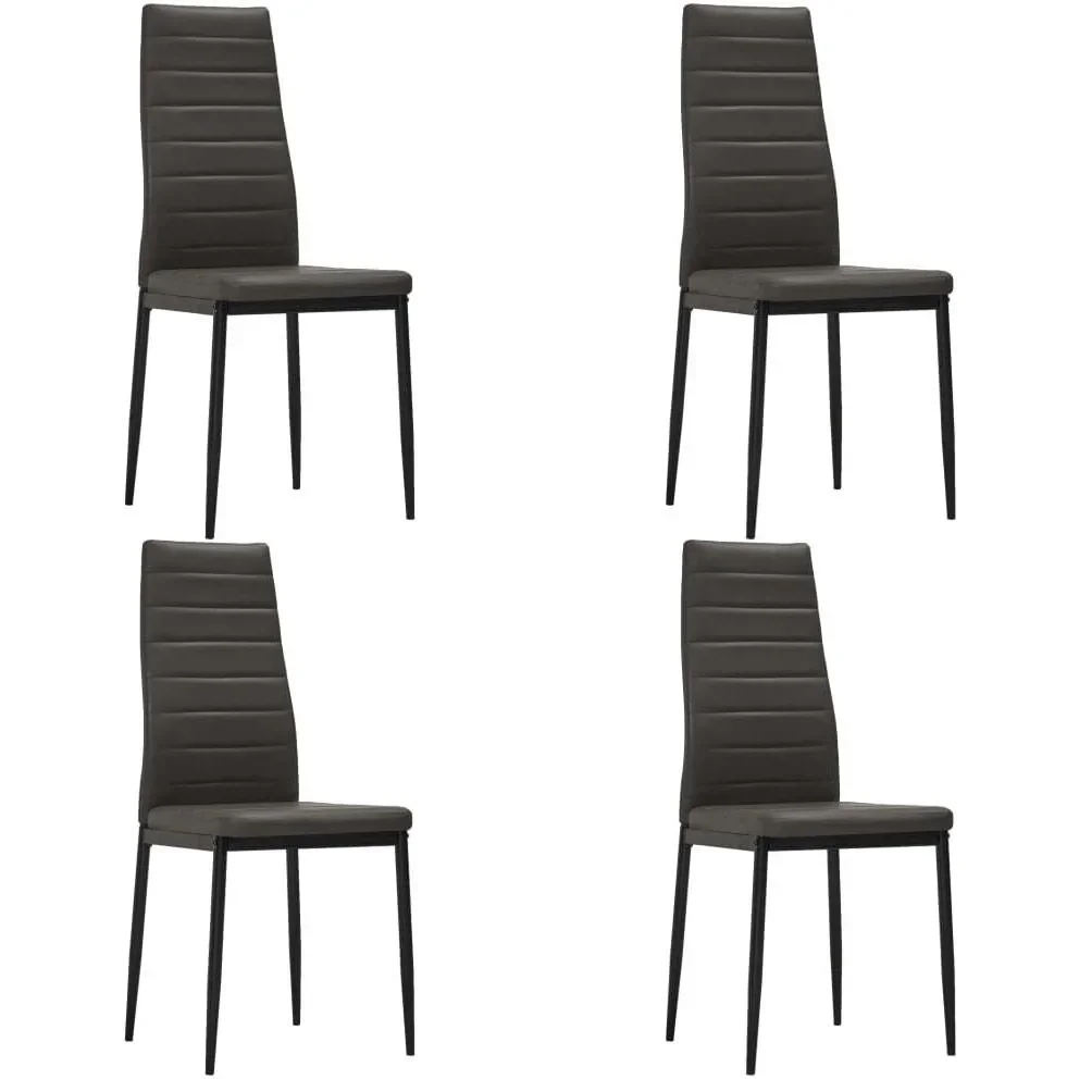 Esszimmerstühle 4-Sitzer Leder grau