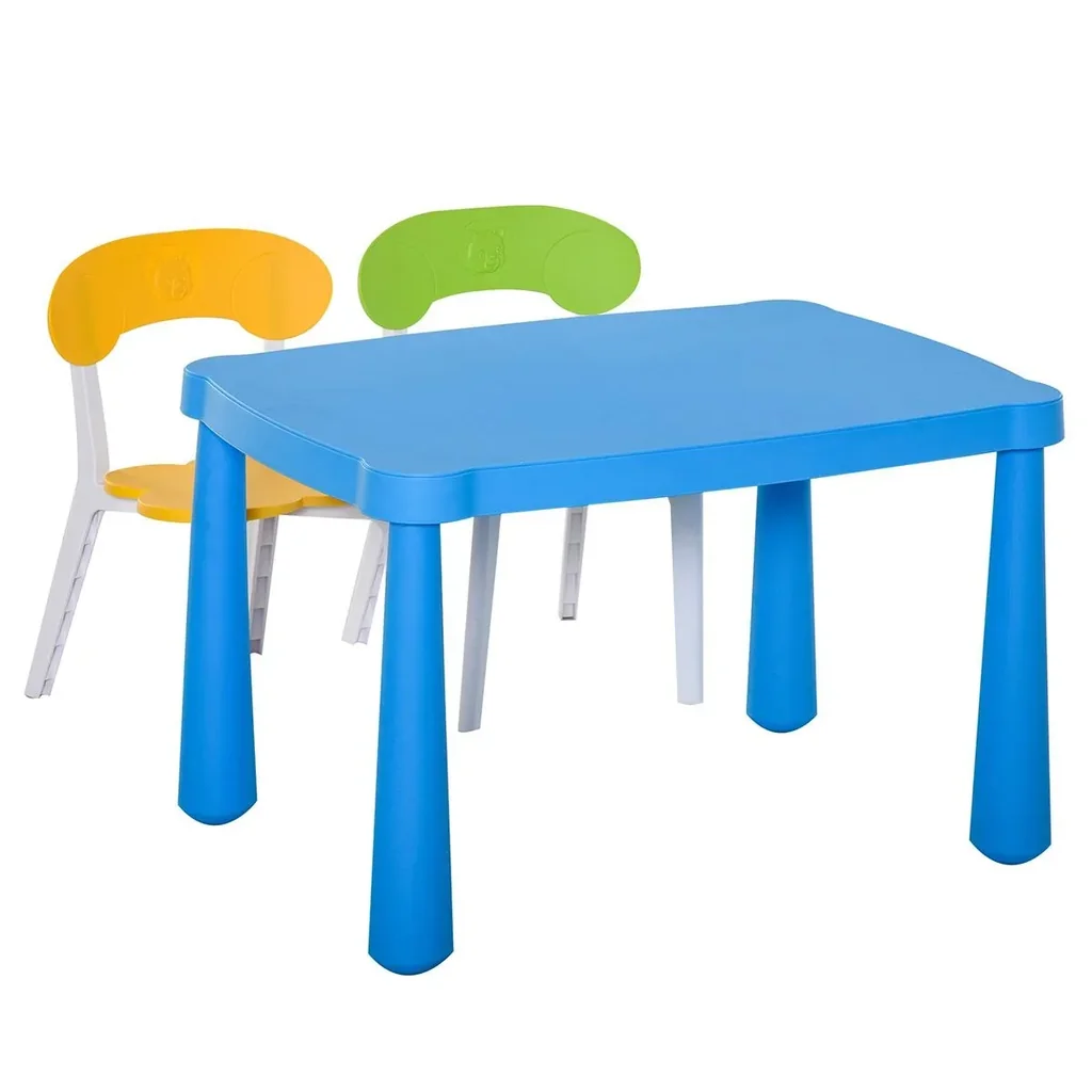 3-tlg. Kindersitzgruppe mit Kindertisch 2 Stühle für 2-8 Jahre Kindermöbel PP-Kunststoff Bunt 76,5 x 54,5 x 49,5 cm