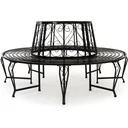 Baumbank - Gartenbank - Schwarz - Metall - Ø160 cm