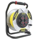 Professionelle Kabeltrommel mit Verdrehschutz - Neopren - 25 M - 3G2.5 - 4 Steckdosen