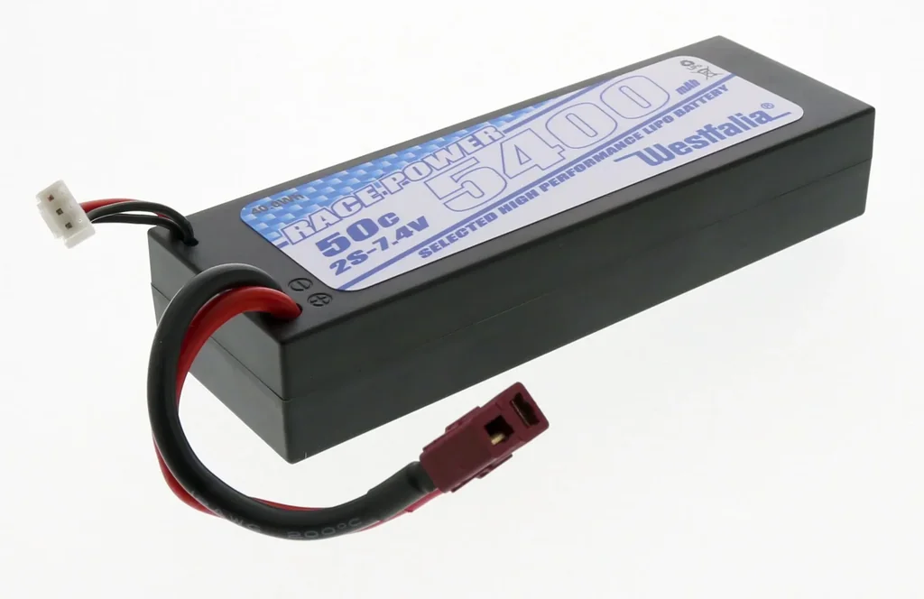 LiPo Akku Power Racing im Hardcase, 2S 7,4V, 5.400 mAh, 50C, T-Plug Stecker