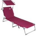Liegestuhl 'Ibiza' mit Schiebedach Aluminium rubinrot 190 x 59 x 29cm