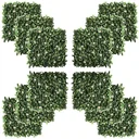 12 Stück künstliches Pflanzenwand Hecke 50x50 cm UV-Schutz Sichtschutz Rhododendronblätter Design Heckenpflanze für Gart